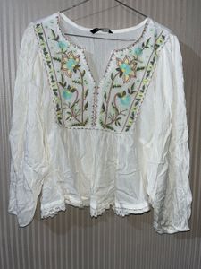 Embroidered Peasant Blouse