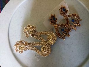 Earring Combo: Rhinestone &amp; Blue Accent