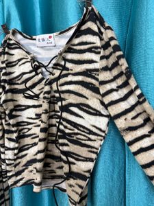 Tiger Print Long Sleeve Top