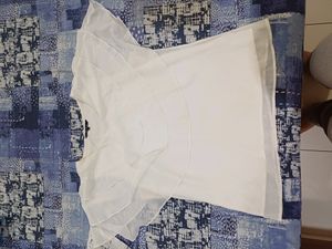 Annabelle White Georgette Stylish Top XL
