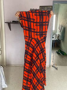 Orange &amp; Black Plaid Maxi Dress