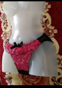 Pink Floral Thong Panty