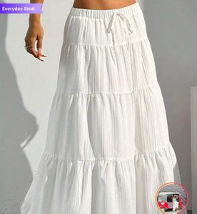 White Tiered Maxi Skirt