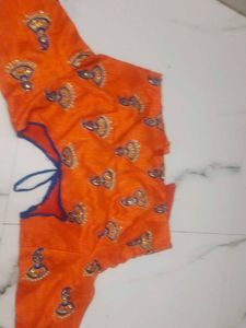 Embroidered Orange Blouse