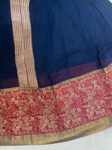 Blue Anarkali Kurta With Dupatta
