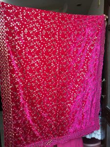 Sequin Gold Embroidered Velvet Dupatta