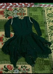New Green Dress With Dupatta And Plazzo