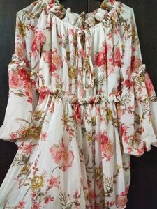 A Puff Balloon Sleeves Off Shoulder Top