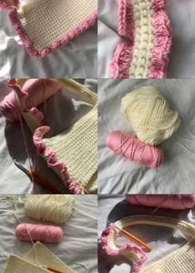 Crochet ruffle Shoulder Bag