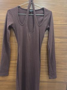 Brown Cutout Maxi Dress