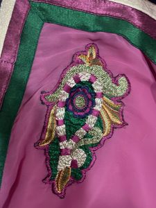 Pink Saree with Embellishments No Exchange Return