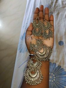 Silver Crescent Jhumka Earrings