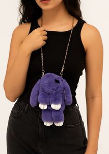 Purple Bunny Plush Crossbody Bag