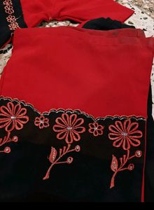 Beautiful Red And Black Suit, Cute Look, For 13 14 Year Girls, Fixed Price No Bargain Pls😊