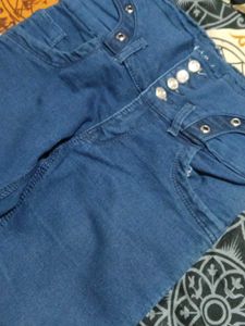 High-Waisted Denim Jeans