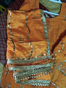 Orange Embroidered Kurta Set