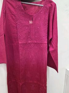 Pink Embroidered Kurta