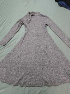ZARA Grey Knit Midi Dress