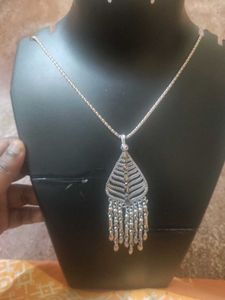 new oxidised Silver Tone Pendant Necklace