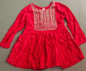 Red And Golden Work Tunic ❤️