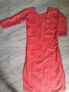 Peach diamond pattern kurta