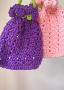 Handmade Crochet Drawstring Pouches