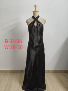 Sleek Black Halter Maxi Dress