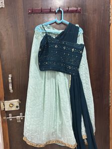 Teal &amp; Mint Green Indian Outfit