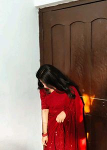 Elegant Red Sequin Saree