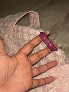 Libas Baby Pink Chikankari Long Kurti