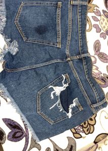 Distressed Denim Shorts