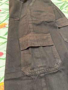Brown Wide Leg Cargo Jeans