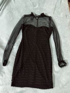 Sheer Sleeve Bodycon Dress