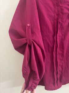 Maroon Button-Down Top