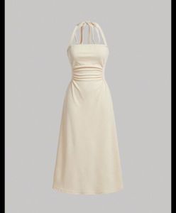 Cream Halter Maxi Dress