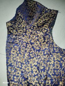 Blue &amp; Gold Floral Blouse