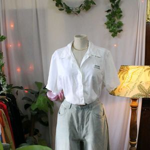 Columbia White Button-Up Top