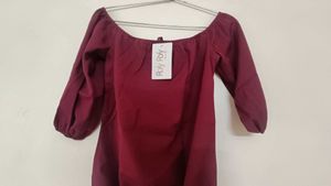 Maroon Off-the-Shoulder