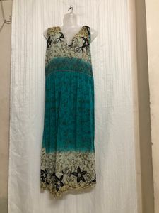 Blue Printed Maxi Dress