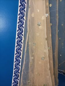 beautiful blue golden lehenga