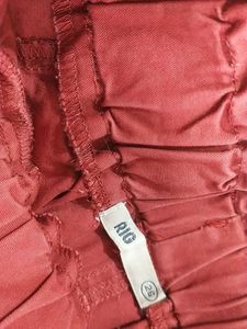 Red Paperbag Waist Pants