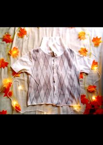 Argyle Pattern Short Sleeve Shirt