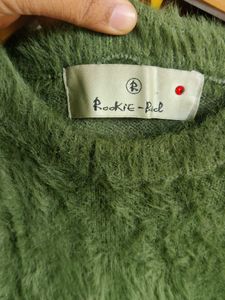 Green Fuzzy Knit Sweater