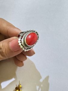 SILVER Vintage Coral Ring