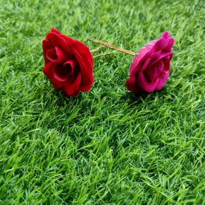 Rose Hair Pin Combo ( 2 Pc Of Each Colour)