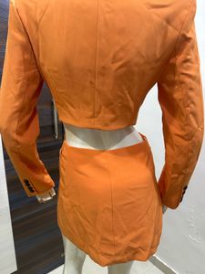 shein Orange Cutout Blazer Dress