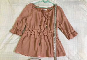 Ruffled PeachTunic Top Bust 36