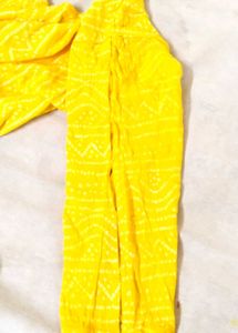 Yellow Printed Kurta