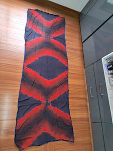 39) Red &amp; Navy Tie-Dye Dupatta