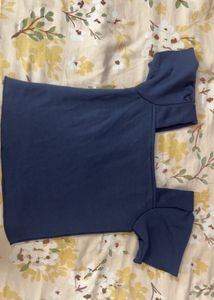 Navy Blue Crop Top